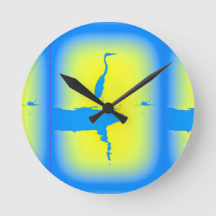 blauwe hert ronde klok