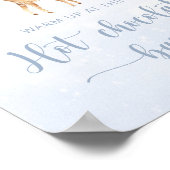 Blauwe herten Opwarmen bij het warme chocoladereep Poster (Hoek)