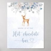Blauwe herten Opwarmen bij het warme chocoladereep Poster (Voorkant)