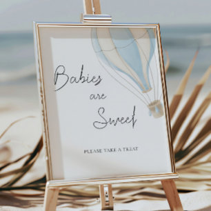 Blauwe Hete Luchtballon Baby shower Baby's zijn Zo Poster