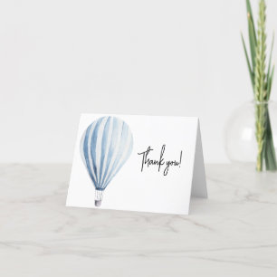 Blauwe hete luchtballon bedankkaart