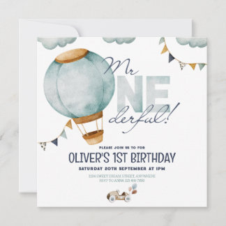 Blauwe Hete Luchtballon Mr. ONEderful Jongensuitno