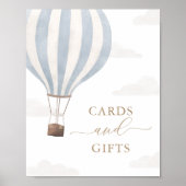 Blauwe Hete Luchtballon Verjaardagskaarten en Gesc Poster (Voorkant)