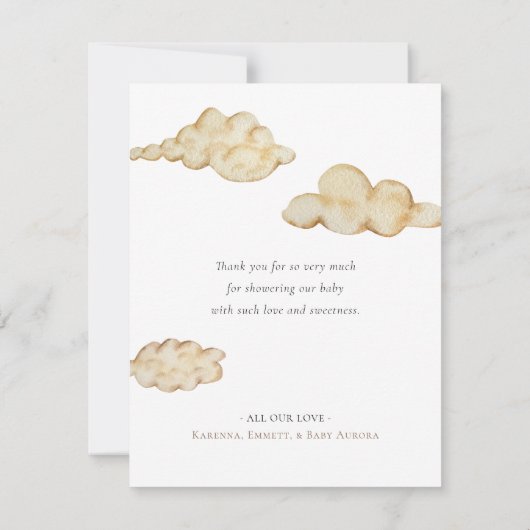 Blauwe Hete Luchtballon Witte Baby Shower Bedankkaart (Achterkant)