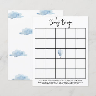 Blauwe heteluchtballon - Baby shower bingogame