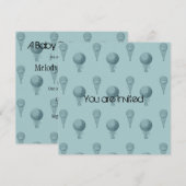 Blauwe heteluchtballonnen Baby shower Kaart (Voorkant / Achterkant)