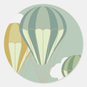 Blauwe heteluchtballonstikkers ronde sticker