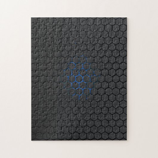 Blauwe hex legpuzzel (Verticaal)