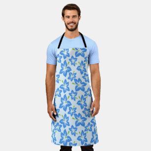 Blauwe Hibiscus, Blauwe Bloemen, Bloemenpatroon Schort