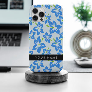 Blauwe Hibiscus, Blauwe Bloemen, Je Naam iPhone 15 Pro Max Hoesje
