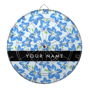Blauwe Hibiscus, Blauwe bloemen, Jouw naam Dartbord