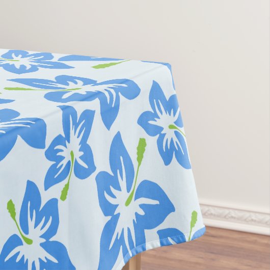 Blauwe hibiscus, blauwe bloemen, patroon van bloem tafelkleed (Voorbeeld)