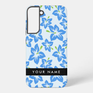 Blauwe Hibiscus, Blauwe Bloemen, Uw Naam Samsung Galaxy Hoesje
