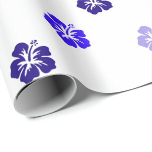 Blauwe Hibiscus Inpakpapier
