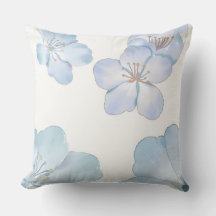 Blauwe hibiscus kussensloop
