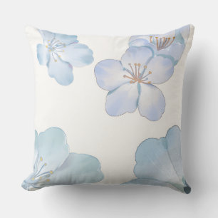 Blauwe hibiscus kussensloop kussen