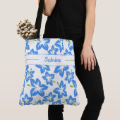 Blauwe Hibiscus Monogram Tas (Dichtbij)