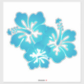 Blauwe Hibiscus Tropical Flowers Sticker (Vel)