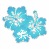 Blauwe Hibiscus Tropical Flowers Sticker (Voorkant)