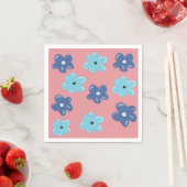Blauwe hippy bloemen servet (Insitu)