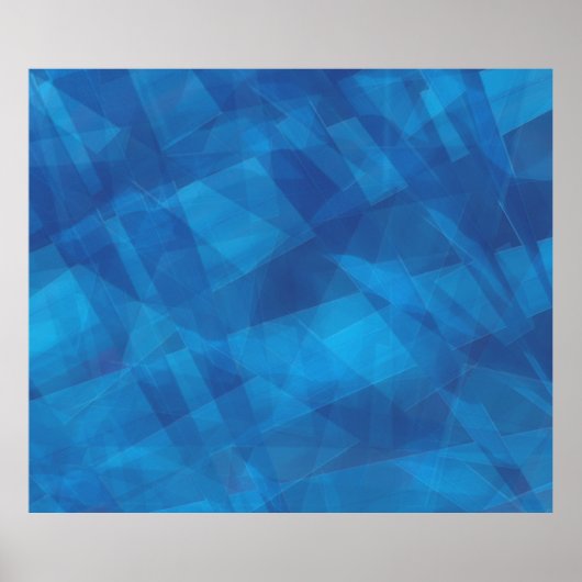 Blauwe hoeken Abstracte hedendaagse Faux Canvas Pr Poster (Voorkant)