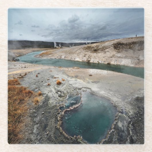 Blauwe hol glazen onderzetter (Voorkant)