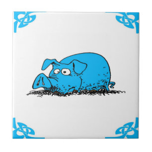Blauwe Hollandse Hog Delft look Tegeltje