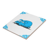 Blauwe Hollandse Hog Delft look Tegeltje (Zijkant)