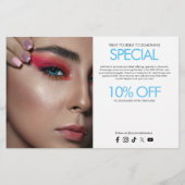 Blauwe Holografische Opal Glitter Make-up, Schoonh Flyer (Achterkant)