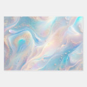 Blauwe Holografische Opal Glitter Make-up, Schoonh Inpakpapier Vel (Voorkant 2)