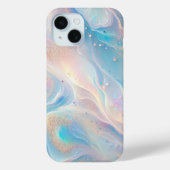 Blauwe Holografische Opal Gouden Glitter Case-Mate iPhone Case (Achterkant)