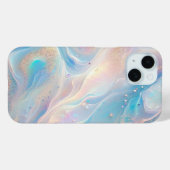 Blauwe Holografische Opal Gouden Glitter Case-Mate iPhone Case (Achterkant (horizontaal))
