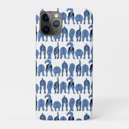 Blauwe Hond Billen Patroon iPhone 11 Pro Hoesje