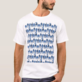Blauwe Hond Billen Patroon T-shirt