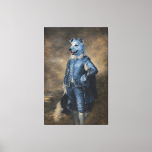 Blauwe Hond Canvas Afdruk