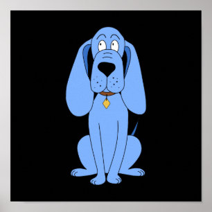 Blauwe hond. Hond. Poster