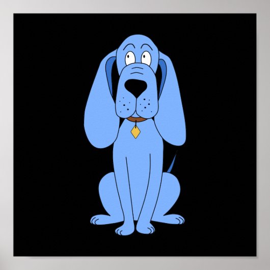 Blauwe hond. Hond. Poster (Voorkant)