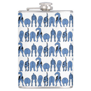 Blauwe Hond Konten Patroon Heupfles