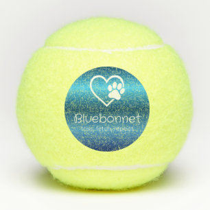 Blauwe Hond Naam Tennisbal 'gooien, apporteren, he Tennisballen