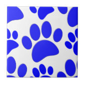 Blauwe Hond Pootafdruk Mooie Puppy Keramische Tege Tegeltje (Voorkant)