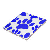 Blauwe Hond Pootafdruk Mooie Puppy Keramische Tege Tegeltje (Zijkant)