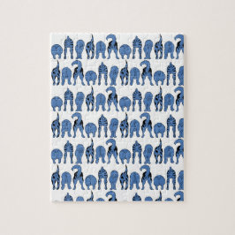 Blauwe Hond Staartjes Patroon Legpuzzel