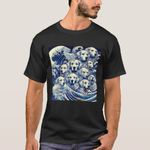 Blauwe Honden Golf Japanse Kunst Vrouwen Mannen Ki T-shirt