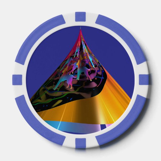 Blauwe honden poker chips (Voorkant)