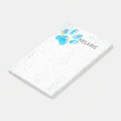 blauwe hondenliefhebbers - waterverf - pootdruk post-it® notes (Schuin)