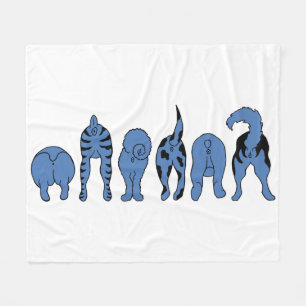 Blauwe hondenpeuken fleece deken
