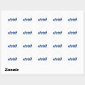 Blauwe hondenpeuken ronde sticker (Vel)