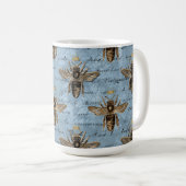 blauwe honingbijen koffiemok (Voorkant rechts)