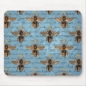  blauwe honingbijen muismat (Voorkant)