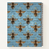 blauwe honingbijen notitieboek (Achterkant)